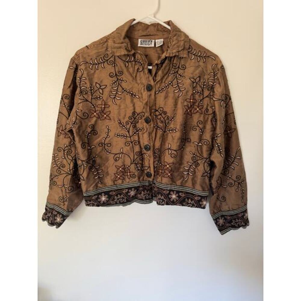 Vintage Retro Chicos 100% Silk Jacket 70s‎ Inspired